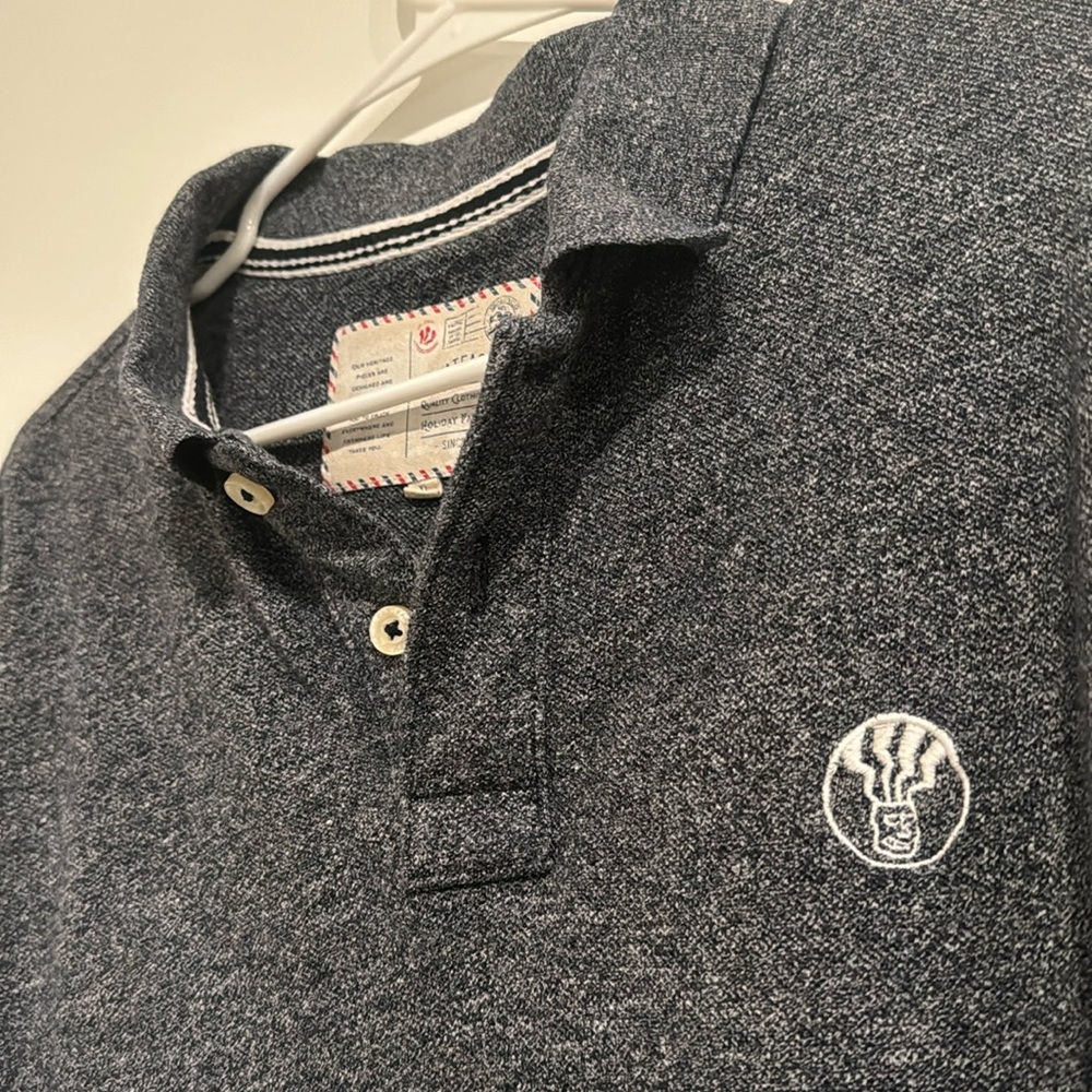 Fat Face Men’s XL Blue Heather Polo Shirt Short Sleeve